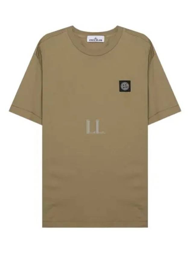 Logo Patch Cotton Short Sleeve T-Shirt Dark Beige - STONE ISLAND - BALAAN 2