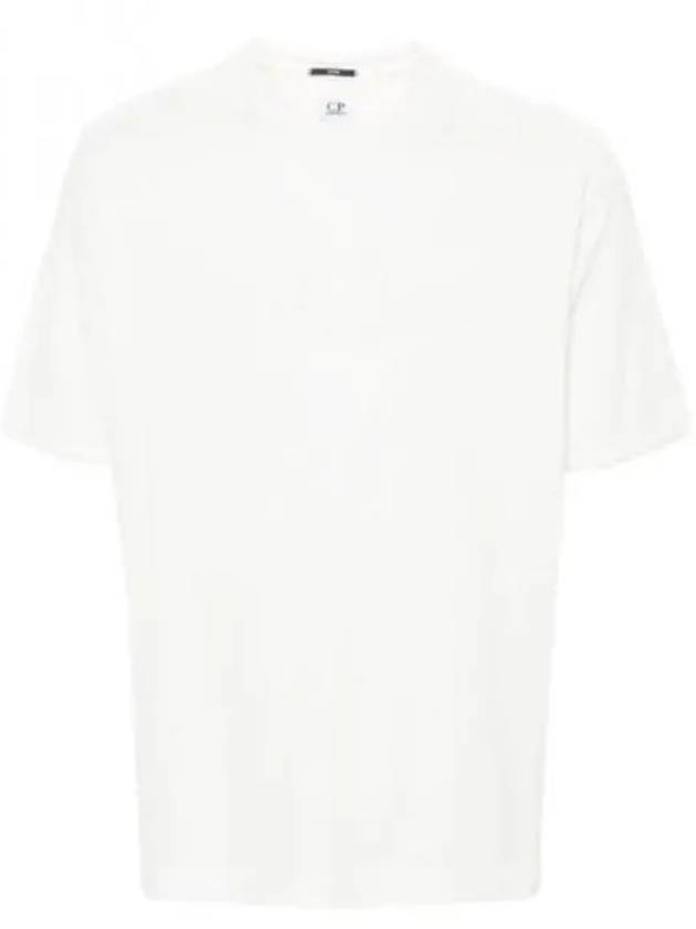 Tacting Piquet Logo Short Sleeve T-Shirt White - CP COMPANY - BALAAN 2