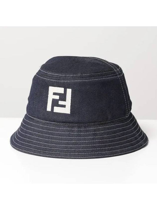 Logo Denim Bucket Hat Navy - FENDI - BALAAN 2