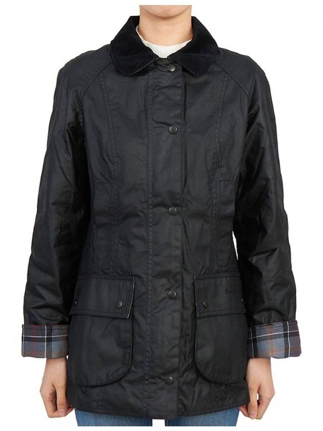 Beadnell Wax Zip-up Jacket Black - BARBOUR - BALAAN 2