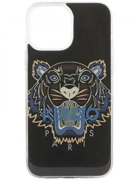 Tiger Logo Print iPhone 13 Pro Max Phone Case Black - KENZO - BALAAN 2