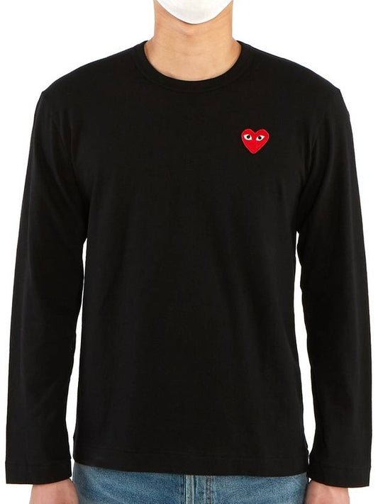 Red Heart Wappen Long-Sleeve T-Shirt Black  P1 T118 1 - COMME DES GARCONS - BALAAN 2