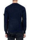 Crewneck Soft Cotton Knit Top Navy - STONE ISLAND - BALAAN 5