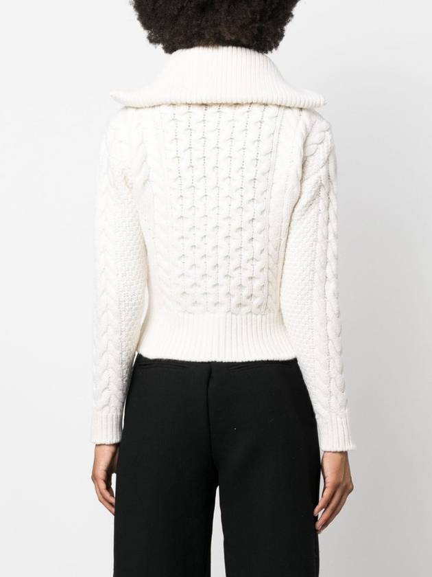 cable wool cashmere knit top white - PATOU - BALAAN 5