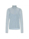 Women's Ilde Rayon Turtleneck Light Blue - MAX MARA - BALAAN 1