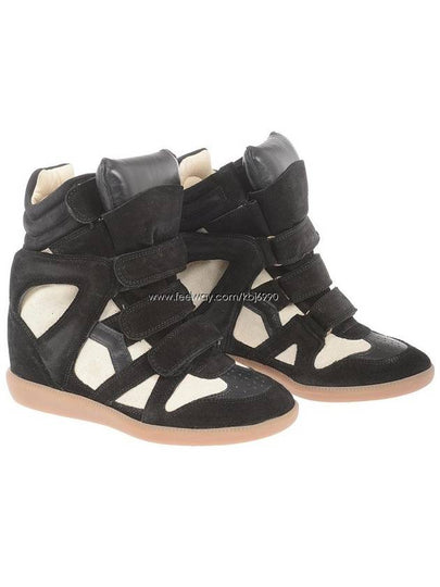 Beckett High Top Sneakers Cream Black - ISABEL MARANT - BALAAN 2