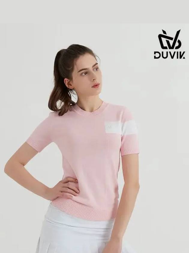 Cotton Block Round Short Sleeve Sweater DC2WSW001BK - DUVIK - BALAAN 3