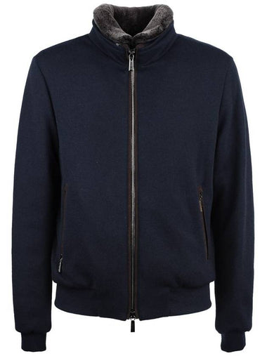 Moorer Bellati Mrw Blouson In Virgin Wool Cashmere Blend Blue - MOORER - BALAAN 1