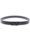 Salvatore Reversible Leather Belt Black - SALVATORE FERRAGAMO - BALAAN.