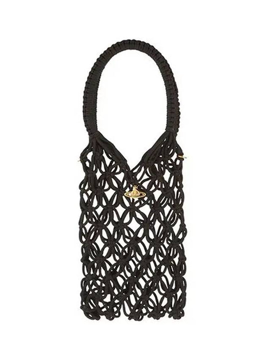 Women's Large Macrame Cotton Tote Bag Black - VIVIENNE WESTWOOD - BALAAN 1