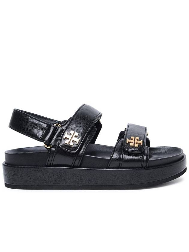 Kira Sports Logo Leather Sandals Black - TORY BURCH - BALAAN 2