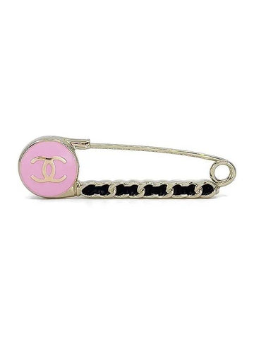 24A chain clothes pin brooch pink champagne gold 4ET1188 - CHANEL - BALAAN 1