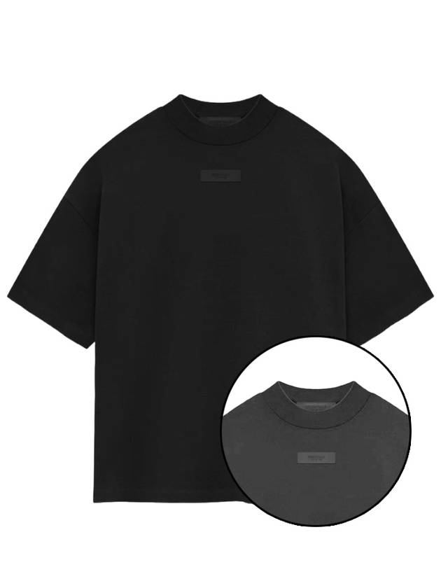 Fear of God Essential Patch Logo T Shirt Black - FEAR OF GOD ESSENTIALS - BALAAN 1