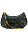 Le Cagole Mini Gold Chain Crocodile Shoulder Bag Green - BALENCIAGA - BALAAN 1