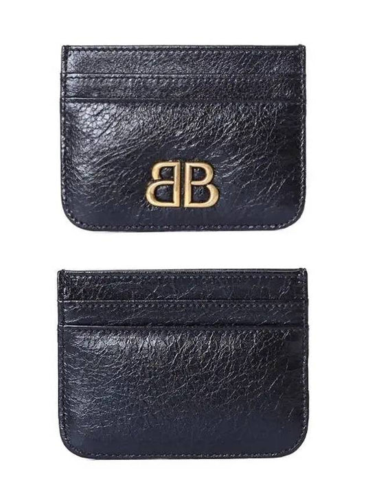 Embellished Logo Leather Card Wallet Black - BALENCIAGA - BALAAN 2