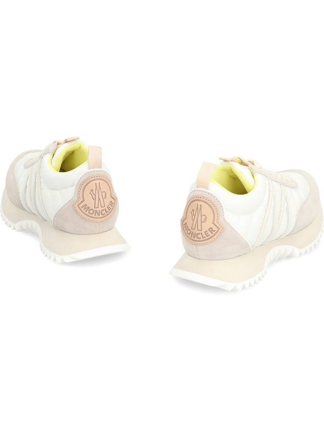 Women's Pacey Nylon Suede Leather Low Top Sneakers White Beige - MONCLER - BALAAN 5