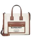 Mini Two-Tone Canvas and Leather Freya Tote Bag Natural Tan - BURBERRY - BALAAN 2