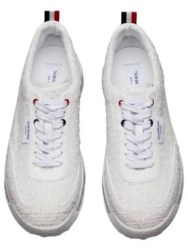 Tech Runner Tweed Lace-Up Low Top Sneakers White - THOM BROWNE - BALAAN 2