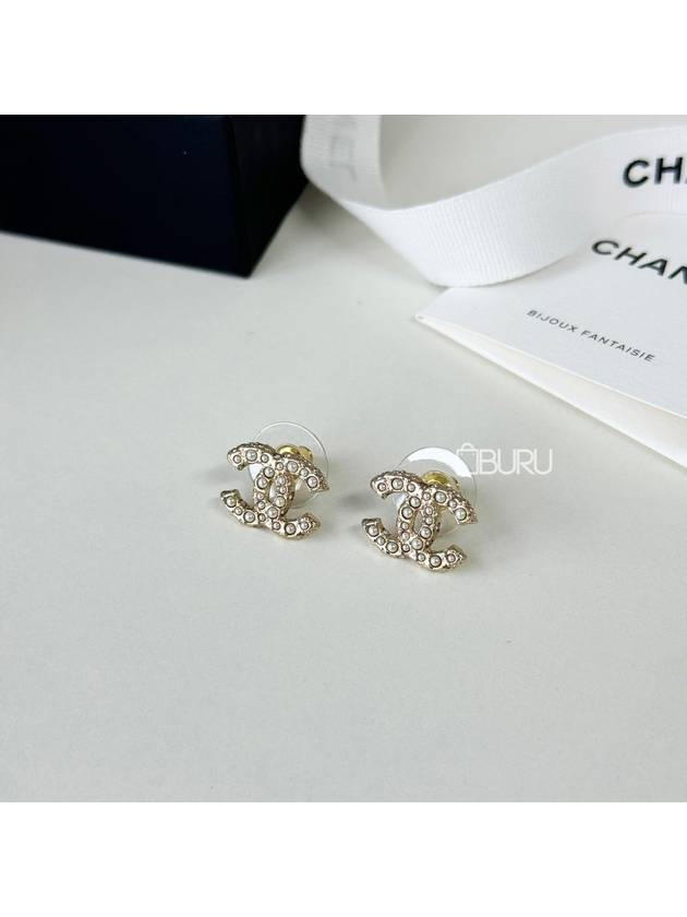 Classic CC logo pearl earrings gold A64766 - CHANEL - BALAAN 1