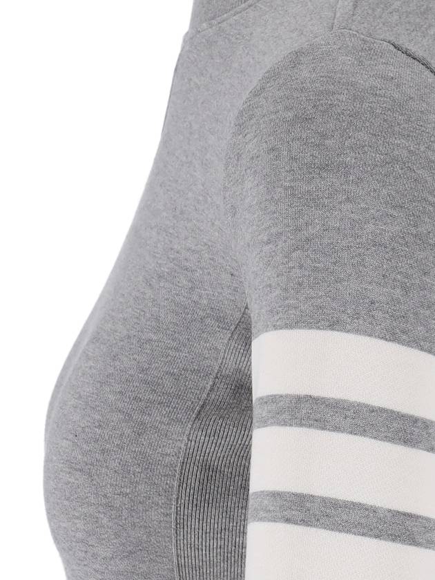 Engineered 4 Bar Stripe Loopback Jersey Knit Crewneck Sweatshirt Light Grey - THOM BROWNE - BALAAN 6