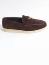 Triangle Logo Suede Loafers Dark Brown - PRADA - BALAAN 3