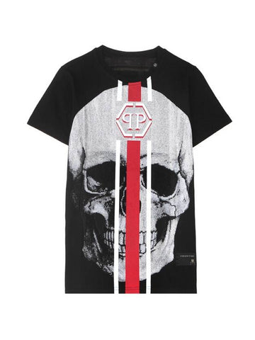 Shake S Cotton Short Sleeve T-Shirt Black - PHILIPP PLEIN - BALAAN 1