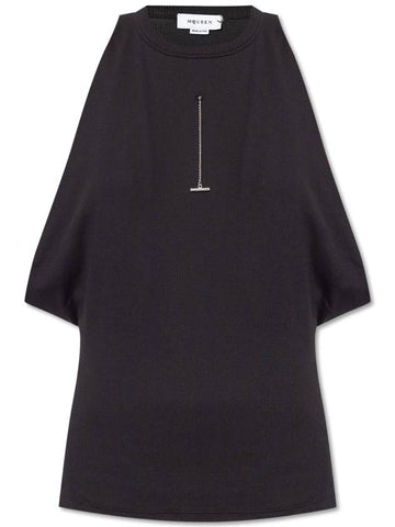 Alexander McQueen Top With Round Neckline, Women's, Black - ALEXANDER MCQUEEN - BALAAN 1