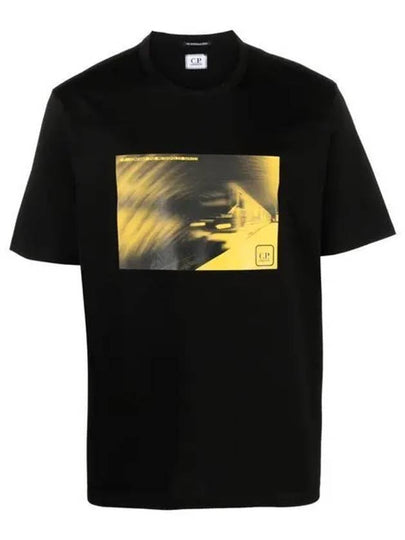 Metropolis Series Mercerized Jersey Graphic Short Sleeve T-Shirt Black - CP COMPANY - BALAAN 2