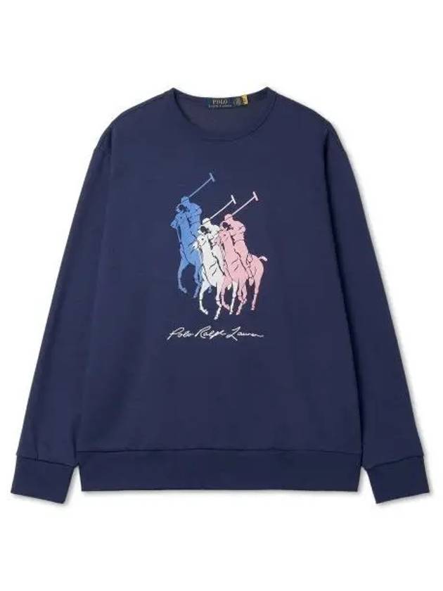 30 reward points big pony fleece sweatshirt blue - POLO RALPH LAUREN - BALAAN 1