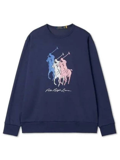 Big Pony Fleece Sweatshirt Blue - POLO RALPH LAUREN - BALAAN 2