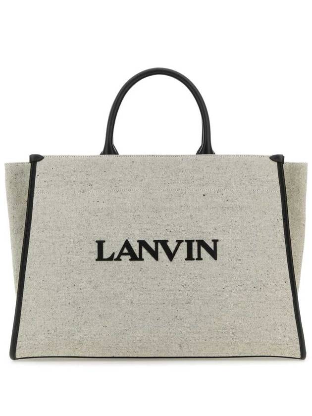 GB GRAY Melange gray cotton blend shopping bag LWBGTC00CAN1P24 0510 - LANVIN - BALAAN 2