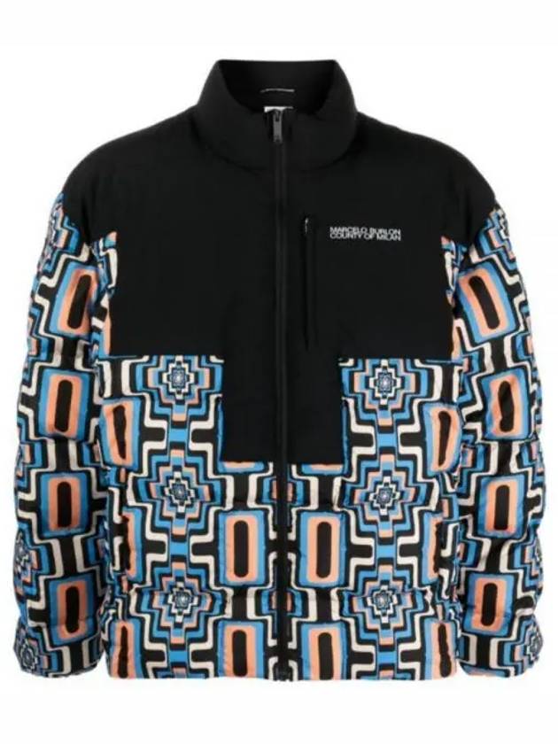 Geometric Print Quilted Zipper Padded - MARCELO BURLON - BALAAN 2