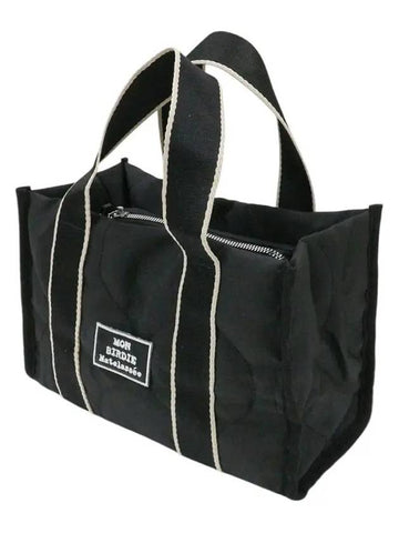 Wave quilted tote bag BLACK - MONBIRDIE GOLF - BALAAN 1