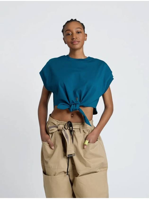 Tie Crop Top Turquoise - ATHPLATFORM - BALAAN 1