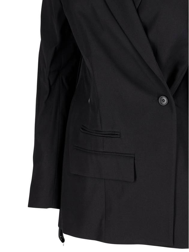 Women's La Best Tibau Crossover Double Breasted Blazer Jacket Black - JACQUEMUS - BALAAN 4