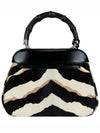 Tiger Print Bamboo Calf Rock Handbag - GUCCI - BALAAN 4