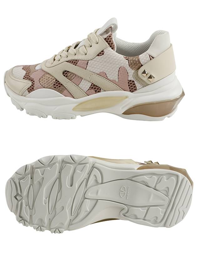 Camouflage Bounce Low-Top Sneakers White Pink - VALENTINO - BALAAN 7