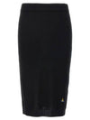 Embroidered ORB Pencil Skirt Black - VIVIENNE WESTWOOD - BALAAN 2