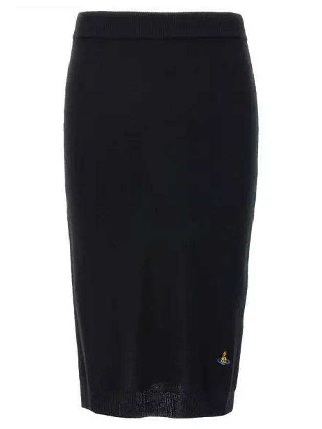 Embroidered ORB Pencil Skirt Black - VIVIENNE WESTWOOD - BALAAN 2