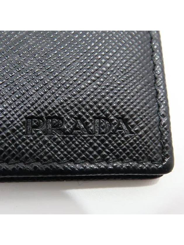 2MN077 Logo Black Saffiano 6 Credit Money Clip Bicycle Wallet - PRADA - BALAAN 3