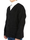 Mohair V-neck Relaxed Fit Wool Cardigan Black - OUR LEGACY - BALAAN 3