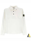 Compass Patch Cotton Fleece Polo Knit Top White - STONE ISLAND - BALAAN 2