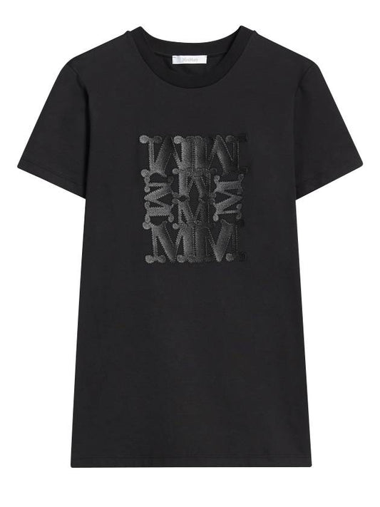 Parco Cotton Short Sleeve T-Shirt Black - MAX MARA - BALAAN 1