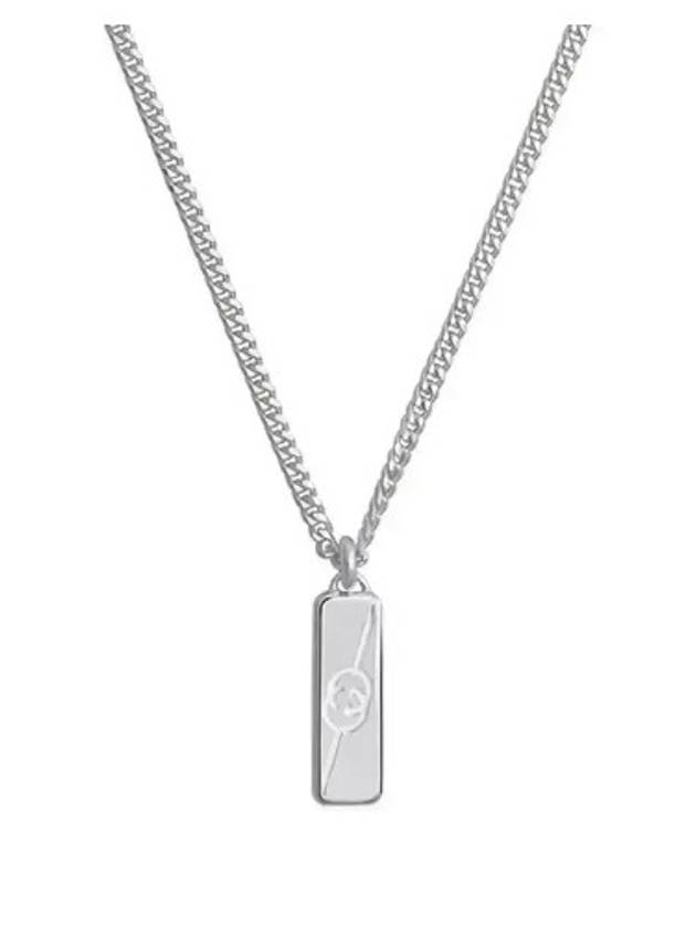 Diagonal Interlocking G Necklace Silver - GUCCI - BALAAN 2