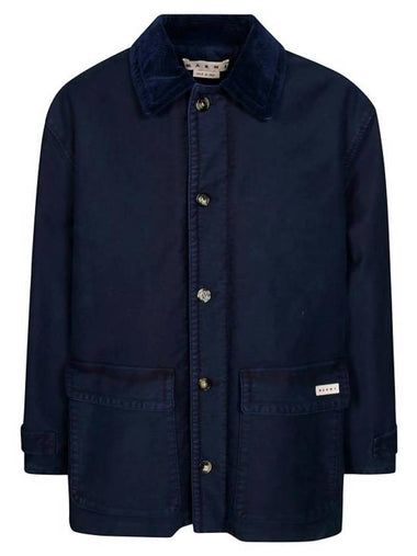 Logo Tag Trench Coat Navy - MARNI - BALAAN 1