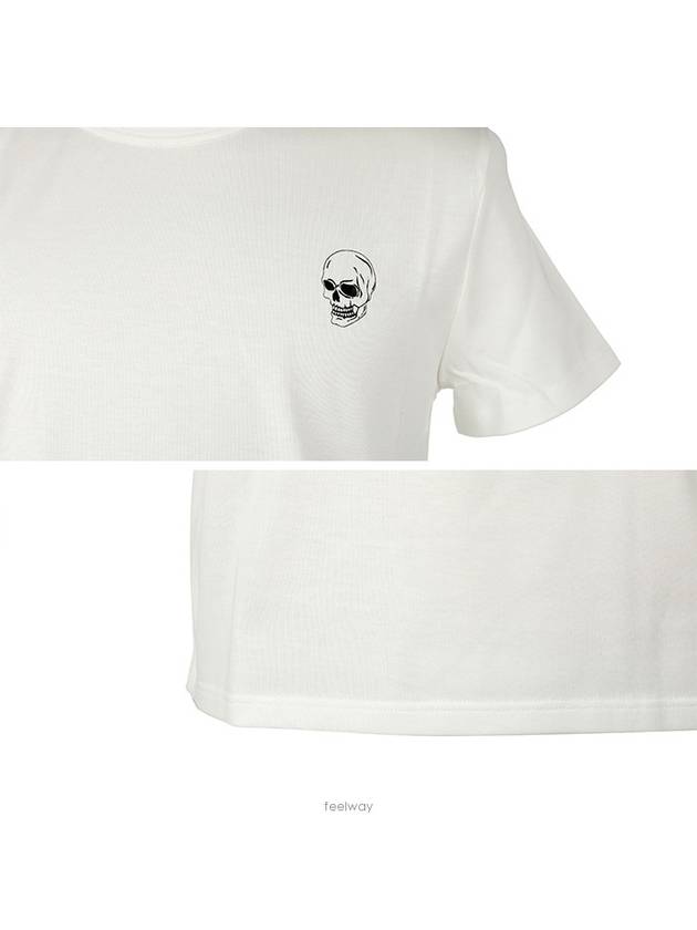 Skull Poker Graphic Print Short Sleeve T-Shirt White - ALEXANDER MCQUEEN - BALAAN 7