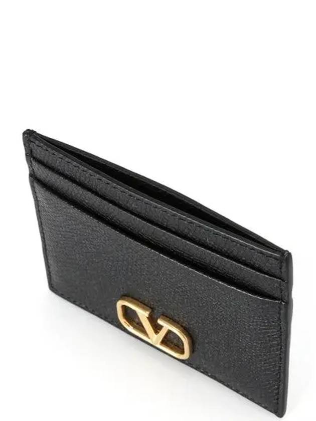 V Logo Signature Card Wallet Black - VALENTINO - BALAAN 5