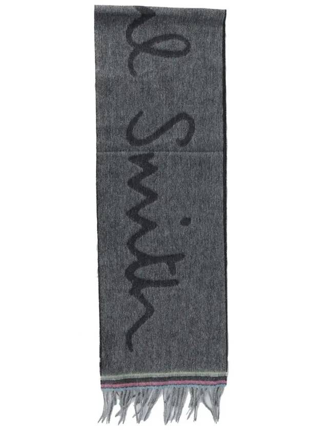 Tilt Logo Wool Muffler Black M2A 150K N076 79 - PAUL SMITH - BALAAN 3