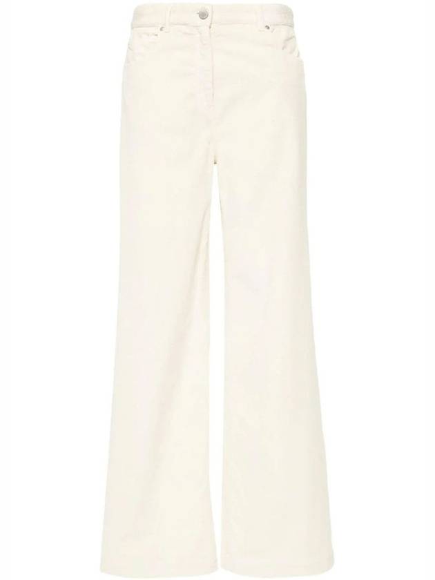 'Wendy' White Five-Pocket Pants In Courduroy Woman - PINKO - BALAAN 1