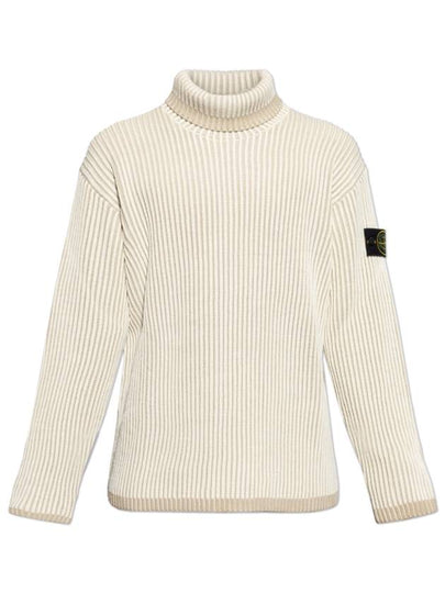 Vanish Full Rib RWS Wool Knit Top Natural White - STONE ISLAND - BALAAN 2